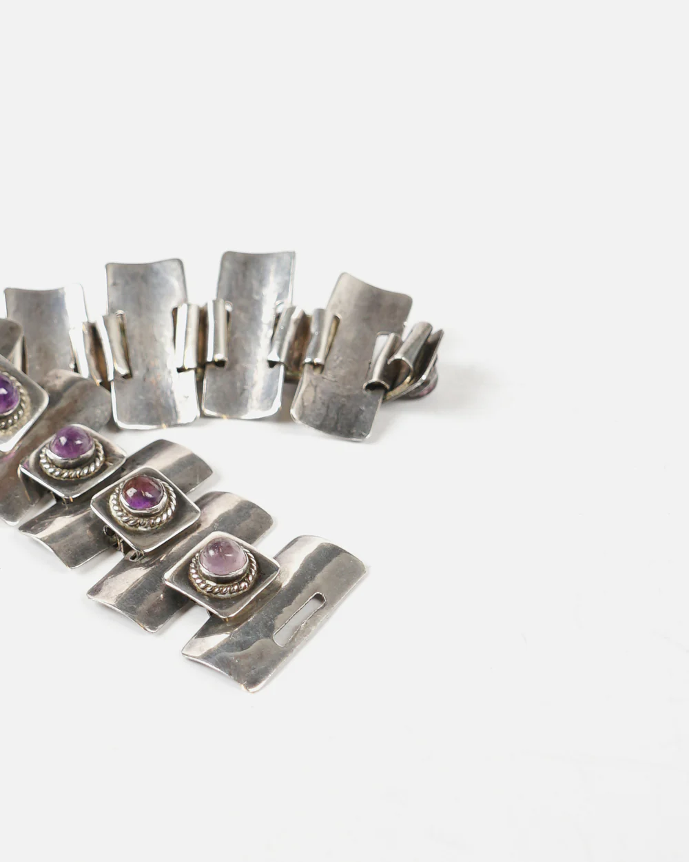 Silver x Amethyst Panel Bracelet - Image 3